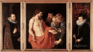 Pedro Pablo Rubens Painting - La incredulidad de Santo Tomás Barroco Peter Paul Rubens